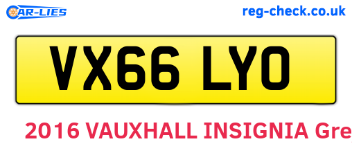 VX66LYO are the vehicle registration plates.