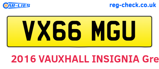 VX66MGU are the vehicle registration plates.