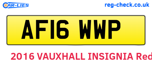 AF16WWP are the vehicle registration plates.