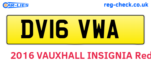 DV16VWA are the vehicle registration plates.