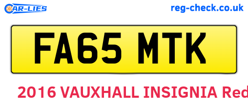 FA65MTK are the vehicle registration plates.