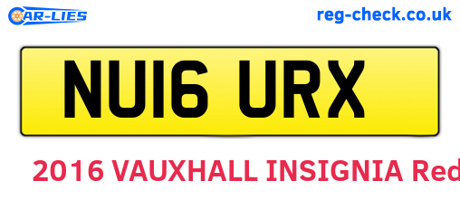 NU16URX are the vehicle registration plates.