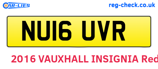 NU16UVR are the vehicle registration plates.
