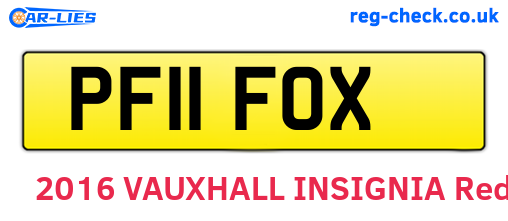 PF11FOX are the vehicle registration plates.