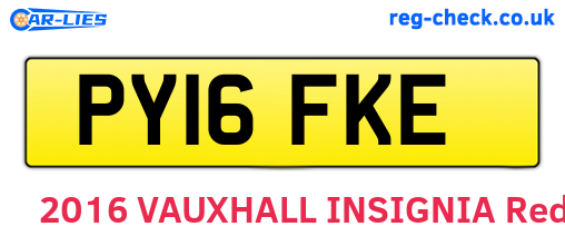 PY16FKE are the vehicle registration plates.