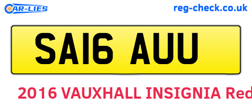 SA16AUU are the vehicle registration plates.