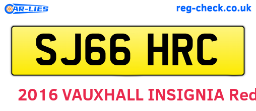 SJ66HRC are the vehicle registration plates.