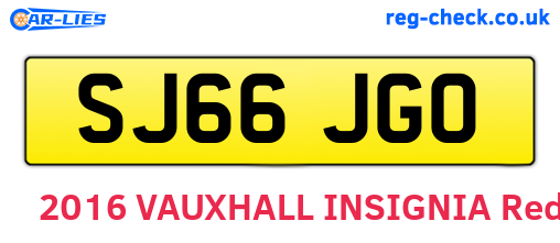 SJ66JGO are the vehicle registration plates.