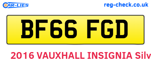 BF66FGD are the vehicle registration plates.