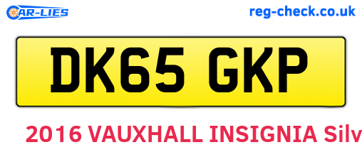 DK65GKP are the vehicle registration plates.