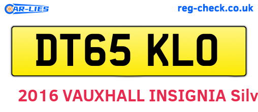 DT65KLO are the vehicle registration plates.