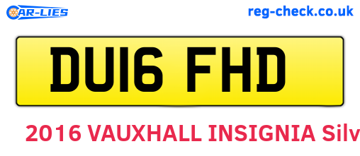 DU16FHD are the vehicle registration plates.
