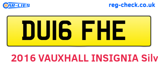 DU16FHE are the vehicle registration plates.