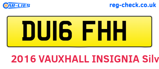 DU16FHH are the vehicle registration plates.