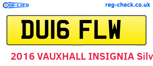 DU16FLW are the vehicle registration plates.