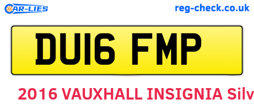 DU16FMP are the vehicle registration plates.
