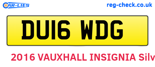 DU16WDG are the vehicle registration plates.