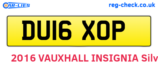 DU16XOP are the vehicle registration plates.