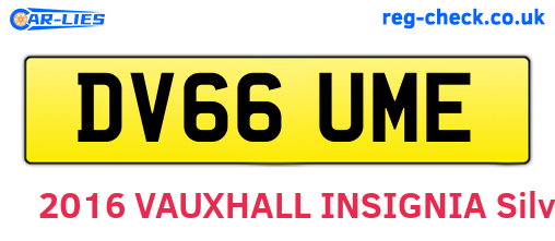DV66UME are the vehicle registration plates.