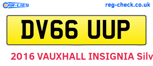 DV66UUP are the vehicle registration plates.