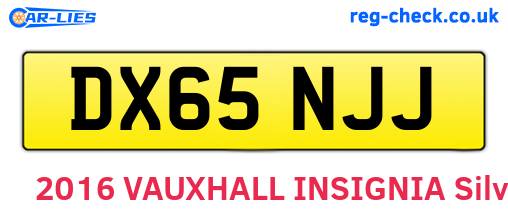 DX65NJJ are the vehicle registration plates.