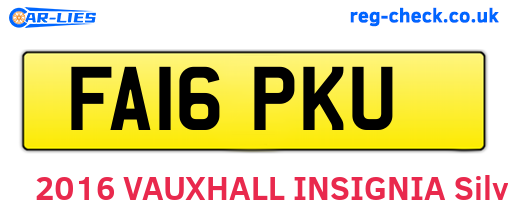 FA16PKU are the vehicle registration plates.