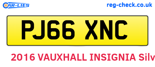 PJ66XNC are the vehicle registration plates.