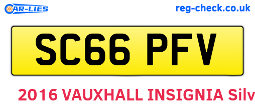 SC66PFV are the vehicle registration plates.