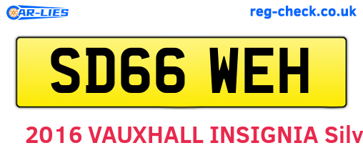 SD66WEH are the vehicle registration plates.