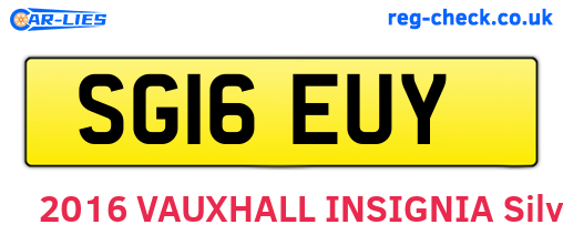 SG16EUY are the vehicle registration plates.