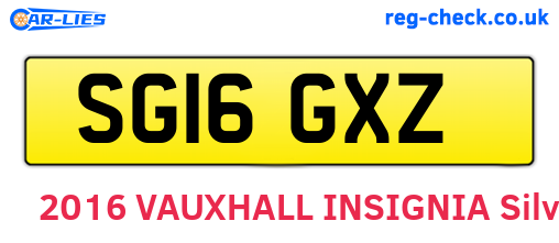 SG16GXZ are the vehicle registration plates.