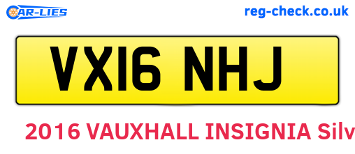 VX16NHJ are the vehicle registration plates.