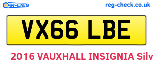 VX66LBE are the vehicle registration plates.