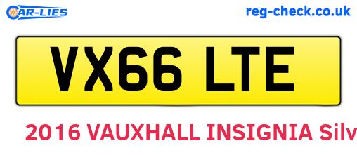 VX66LTE are the vehicle registration plates.