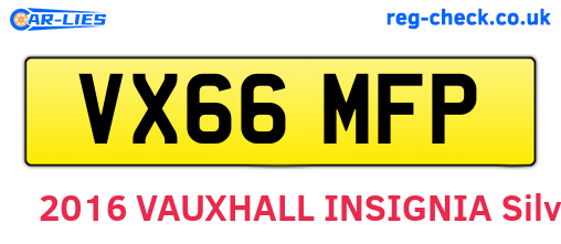 VX66MFP are the vehicle registration plates.