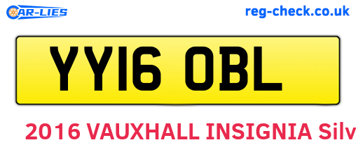 YY16OBL are the vehicle registration plates.