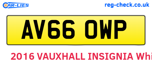 AV66OWP are the vehicle registration plates.