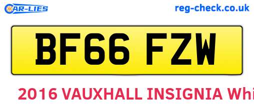BF66FZW are the vehicle registration plates.
