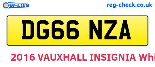 DG66NZA are the vehicle registration plates.