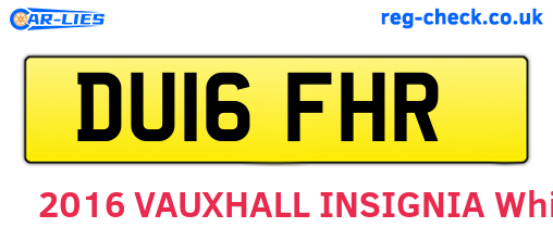 DU16FHR are the vehicle registration plates.