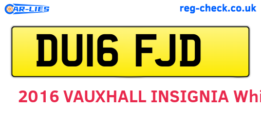 DU16FJD are the vehicle registration plates.