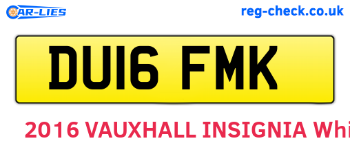 DU16FMK are the vehicle registration plates.