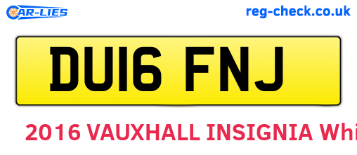 DU16FNJ are the vehicle registration plates.