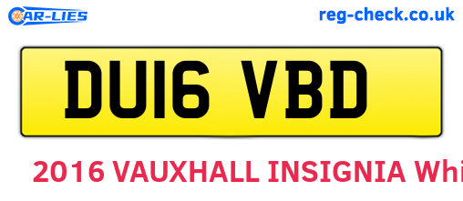 DU16VBD are the vehicle registration plates.