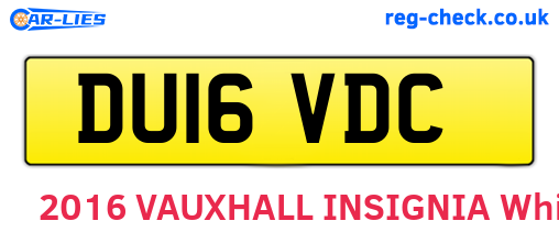 DU16VDC are the vehicle registration plates.
