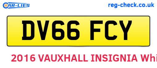 DV66FCY are the vehicle registration plates.