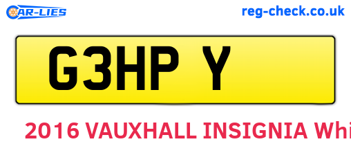 G3HPY are the vehicle registration plates.