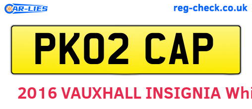 PK02CAP are the vehicle registration plates.