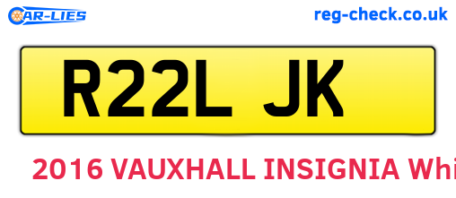 R22LJK are the vehicle registration plates.