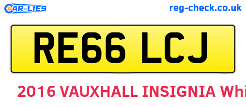 RE66LCJ are the vehicle registration plates.